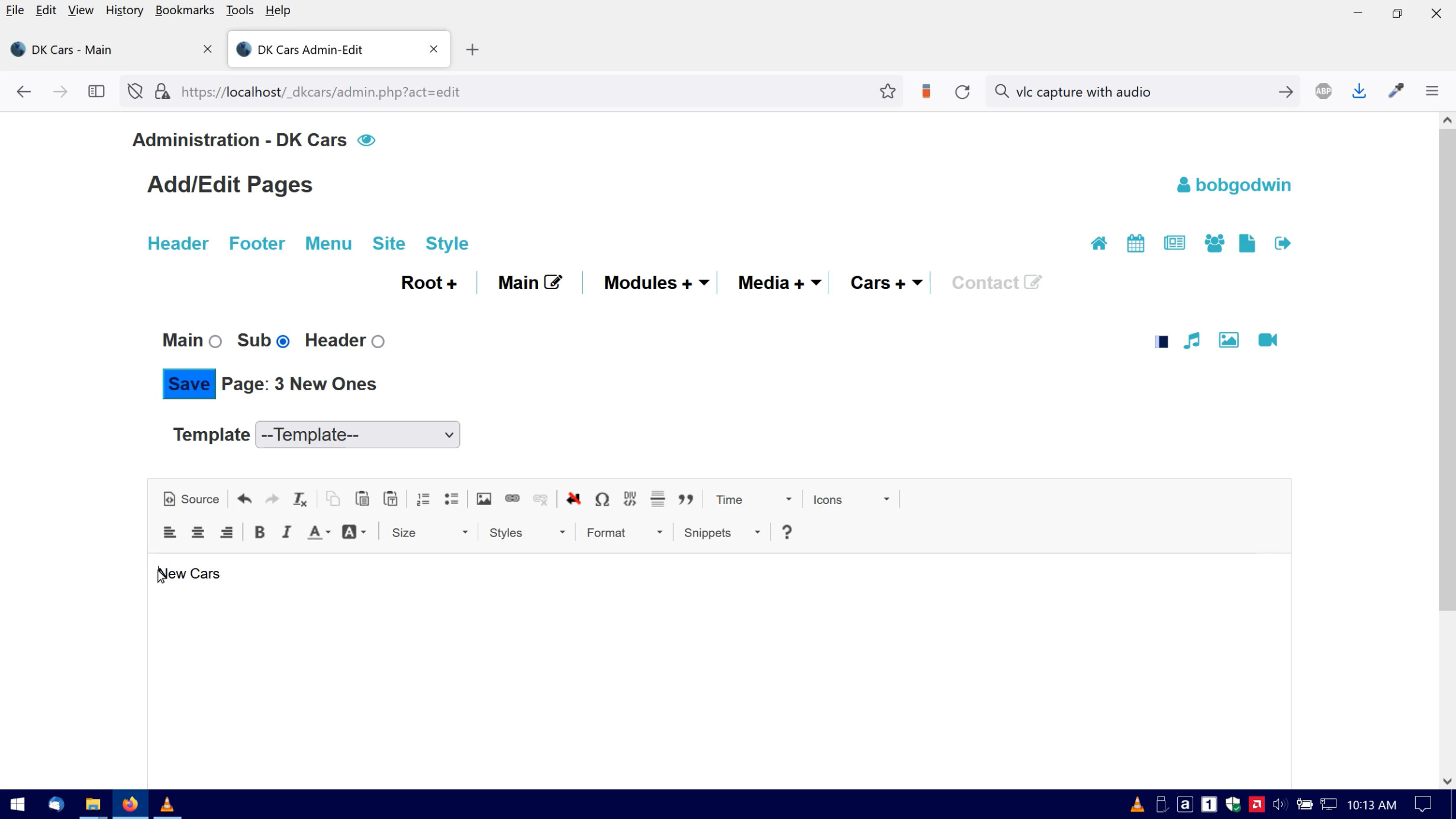 Add New Page and Sub Menu